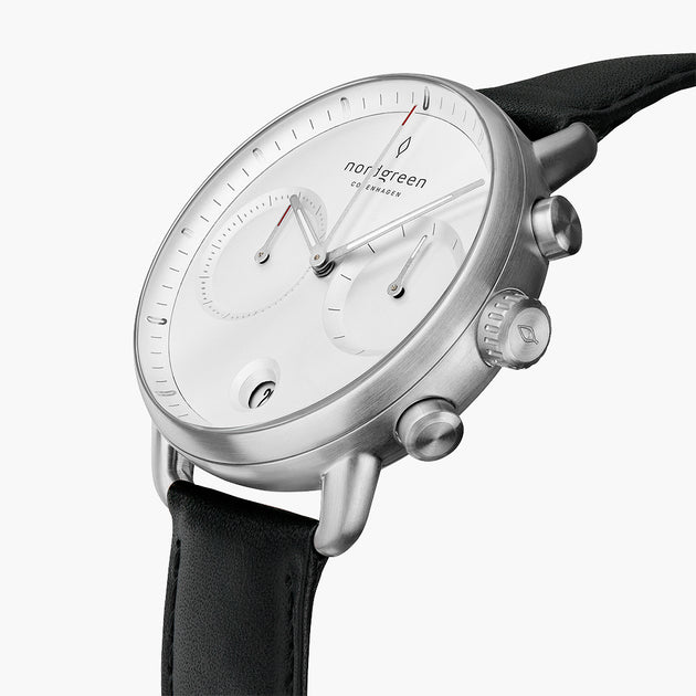 Pioneer - BUNDLE White Dial Silver | Silver 3-Link / Black / Brown Leather Strap
