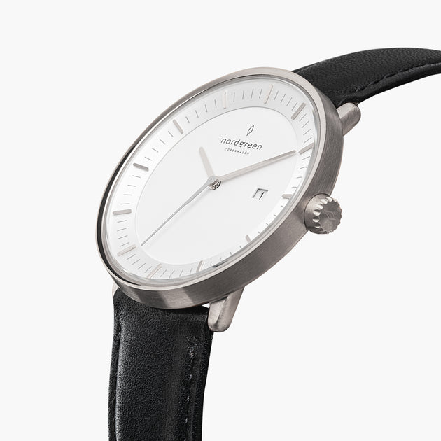 Philosopher - BUNDLE White Dial Silver | Silver 5-Link / Black / Brown Leather Strap