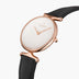 UN28RGLEBLXX UN32RGLEBLXX &Unika rose gold ladies watch - white dial - rose gold case - black leather strap