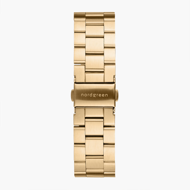 ST18POGO3LGO &Gold watch strap - 3-link design - 18mm