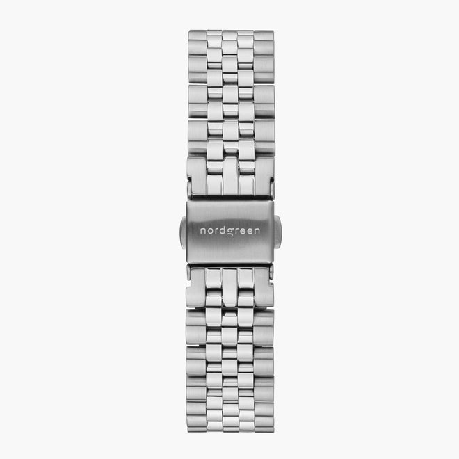 ST16POSI5LSI &Silver watch straps - 5-link design - 16mm