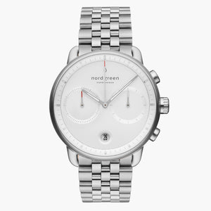 PI42SI5LSIXX &Pioneer silver watch mens - white dial - 5 link strap