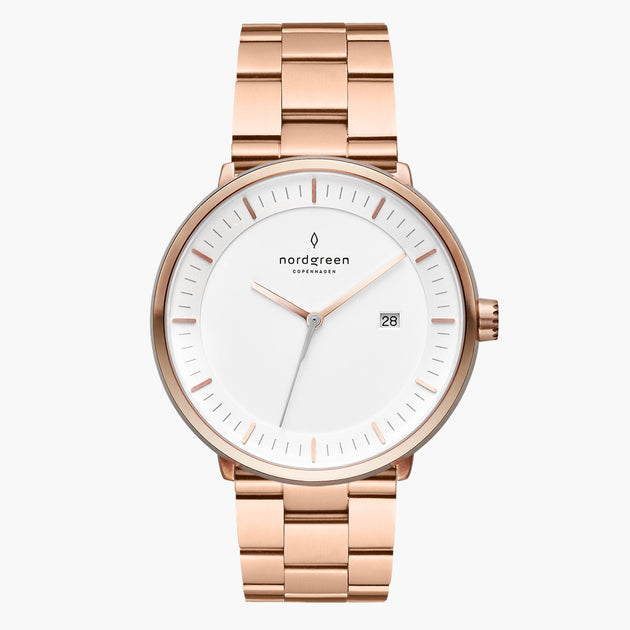 PH36RG3LROXX PH40RG3LROXX &Philosopher rose gold ladies watches -white dial - 3 link strap