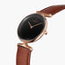 UN28RGLEBRBL UN32RGLEBRBL &Unika ladies leather strap watches - black dial - rose gold case - brown leather strap