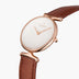 UN28RGLEBRXX UN32RGLEBRXX &Unika ladies leather strap watches - white dial - rose gold case - brown leather strap