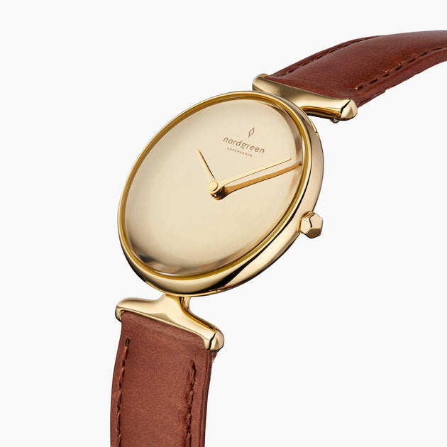 Unika - BUNDLE Polished Metal Dial Gold | Grey Leather / Brown Leather /	Black Leather