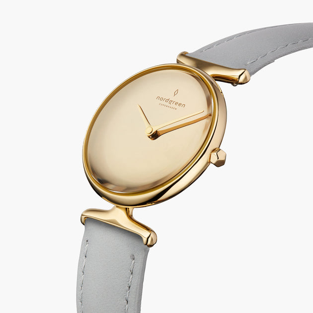 Unika - BUNDLE Polished Metal Dial Gold | Grey Leather / Brown Leather /	Black Leather