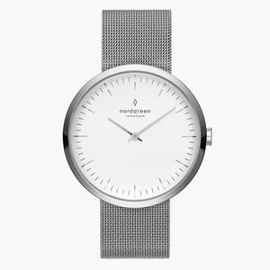 IN40SIMESIXX IN32SIMESIXX &Infinity silver watch women - white dial - mesh strap