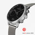 PI42SIMESIBL &Pioneer silver watch mens - black dial - mesh strap