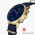 PI42GONYNANA &Pioneer mens gold watches - navy blue dial - navy nylon strap