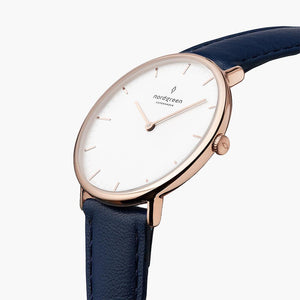 NR36RGVENAXX NR40RGVENAXX NR28RGVENAXX &Native ladies leather strap watches - white dial - rose gold case