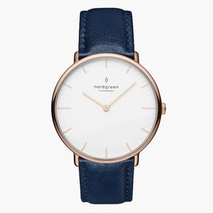 NR36RGVENAXX NR40RGVENAXX NR28RGVENAXX &Native ladies leather strap watches - white dial - rose gold case