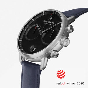 Pioneer Black Dial Navy Leather