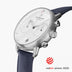 PI42SILENAXX &Pioneer silver watch mens - white dial - navy leather strap