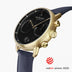 PI42GOVENABL &Pioneer mens gold watches - black dial - navy vegan leather strap
