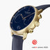 PI42GOVENANA &Pioneer mens gold watches - navy blue dial - navy leather strap