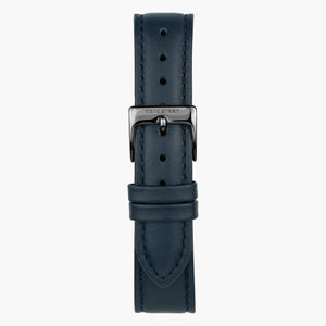 ST20POGMVENA &Blue vegan leather watch strap - gunmetal buckle - 20mm