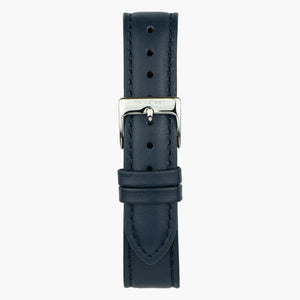 ST16POSIVENA &Blue vegan leather watch strap - silver buckle - 16mm