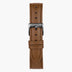 ST14POGMVEBR &Vegan brown leather watch strap - gun metal buckle - 14mm