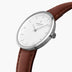 IN32SILEBRXX &Infinity ladies leather strap watches - silver case - white dial - brown leather strap