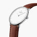 NR36SILEBRXX NR40SILEBRXX NR28SILEBRXX &Native silver watch mens - white dial - brown leather strap