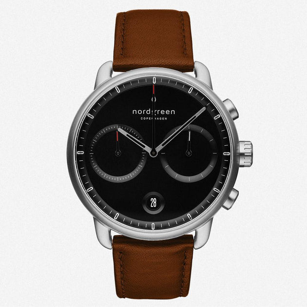 Black face brown strap new arrivals watch