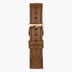 ST14PORGVEBR &Vegan brown leather watch strap - rose gold buckle - 14mm