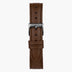 ST14POGMLEBR &Brown leather watch strap - gunmetal buckle - 14mm