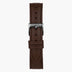 ST14POGMLEDB &Dark brown leather watch strap - gunmetal buckle - 14mm