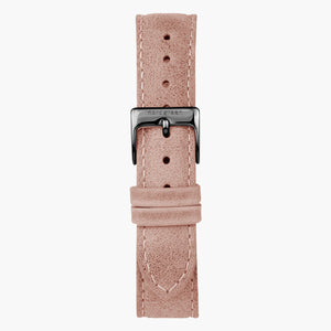 ST18BRGMLEPI &Leather watch straps in pink - gunmetal buckle - 18mm