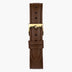 ST14POGOLEBR &Brown leather watch strap - gold buckle - 14mm