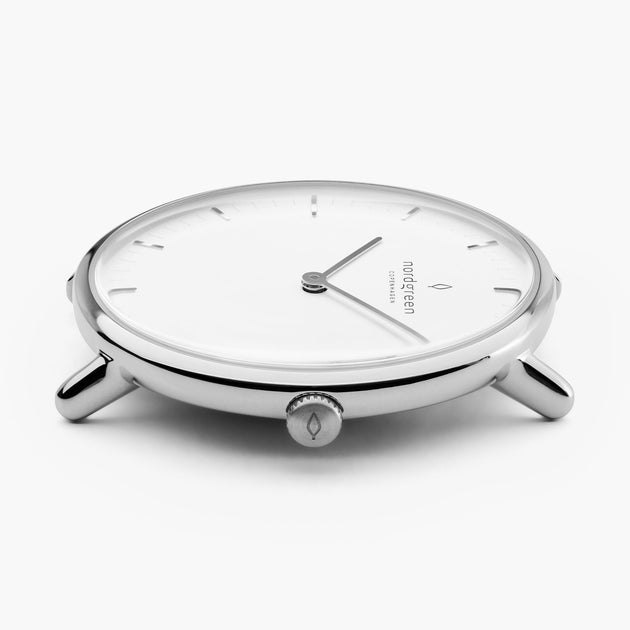 Native - BUNDLE White Dial Silver | Brown Leather / Black Leather / Navy Leather Strap