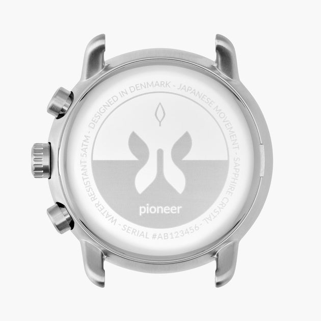 Pioneer - BUNDLE White Dial Silver | Silver 3-Link / Black / Brown Leather Strap