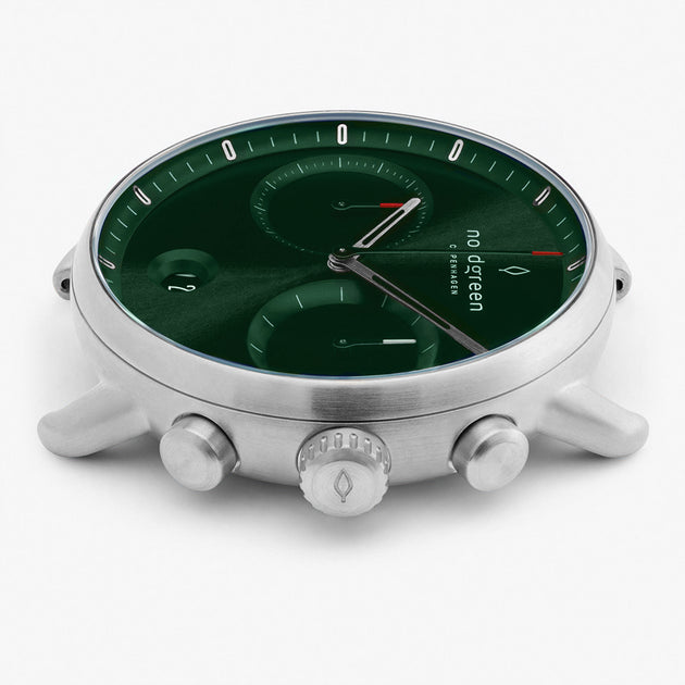 Pioneer - BUNDLE Green Sunray Dial Silver | 3-Link / Black Leather / Brown Leather