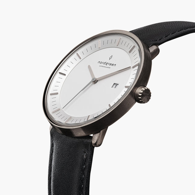 Philosopher - BUNDLE White Dial Gun Metal | Dark Brown / Black / Navy Straps