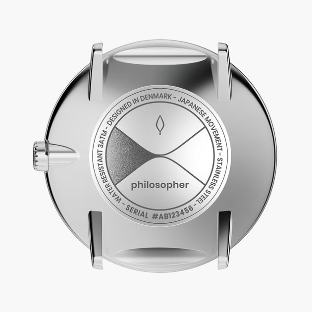 Philosopher - BUNDLE White Dial Silver | Silver 3-Link / Black / Brown Leather Strap