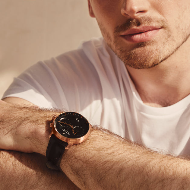 Pioneer - BUNDLE Black Dial Rose Gold | Brown Leather / Black Leather / Navy Leather Strap