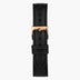 ST14PORGLEBL &Black leather watch strap - rose gold buckle - 14mm