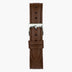 ST14POSILEBR &Brown leather watch strap - silver buckle - 14mm