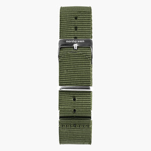 ST18POSINYAG &Nato strap in green - silver buckle - 18mm